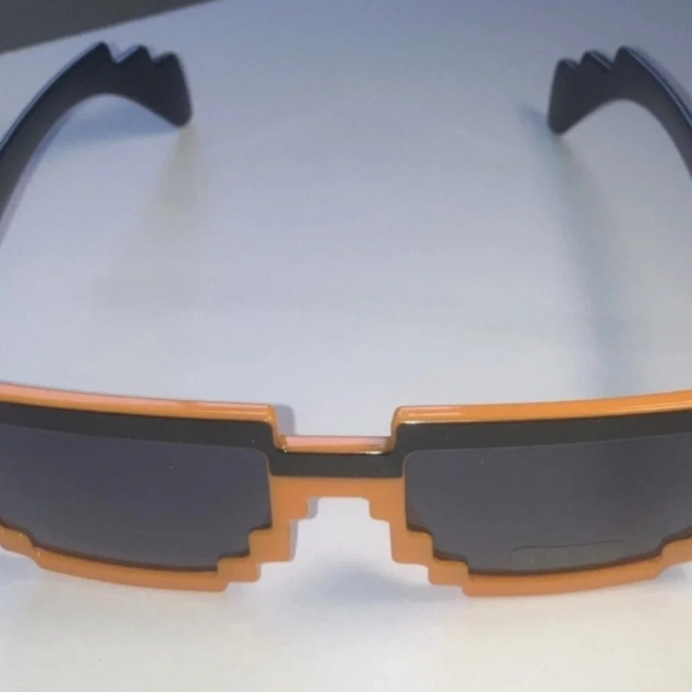 Pixelated Orange and Black Sunglasses